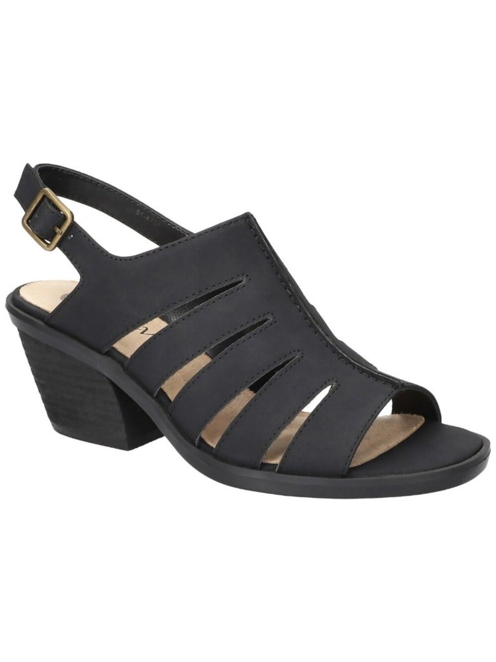 Bella Vita Womens Rhodes Block Open Toe Heeled Sandals Black Size 8.5W NIB